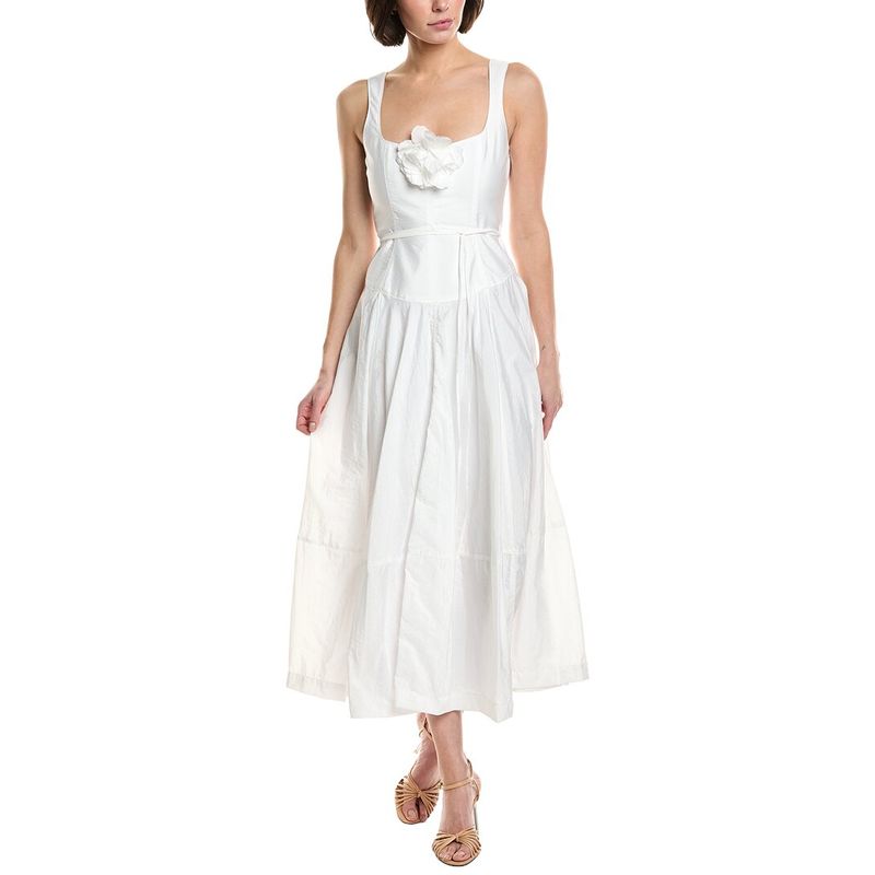 Cinq Sept Womens Joisian Midi Dress, White